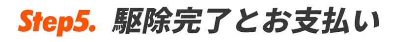 駆除完了とお支払い